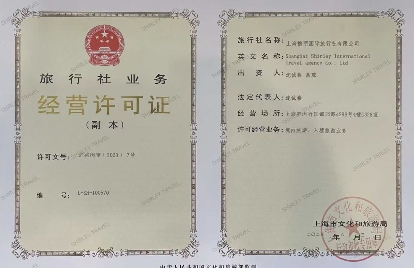 Travel agency business licence